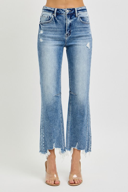 Jeans Femme Taille Haute Détresse Coupe Droite 2