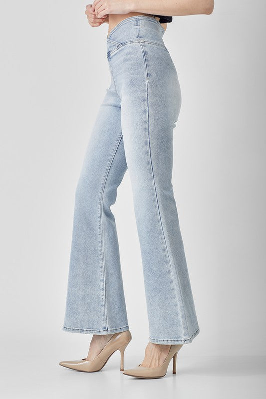 Jeans Femme Taille Haute Évasés Denim Clair 2