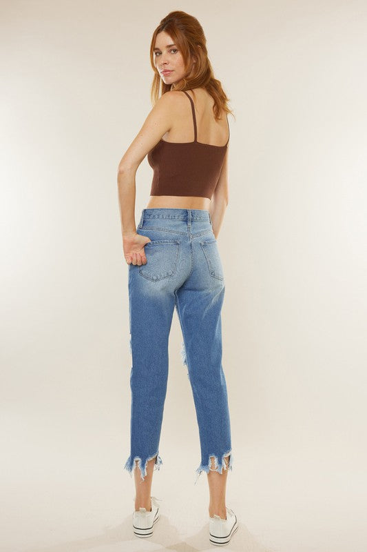 Jeans Femme Taille Haute Mom Fit Denim 2