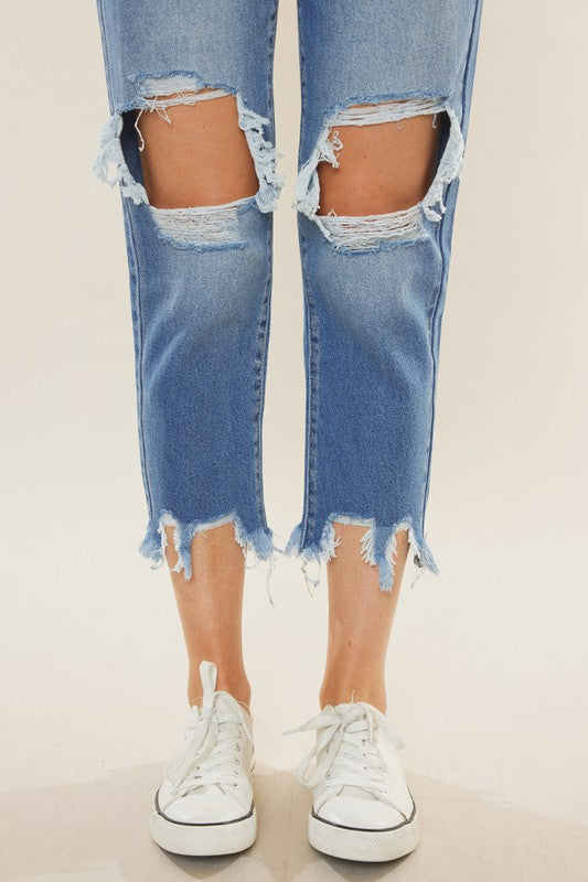 Jeans Femme Taille Haute Mom Fit Denim 4