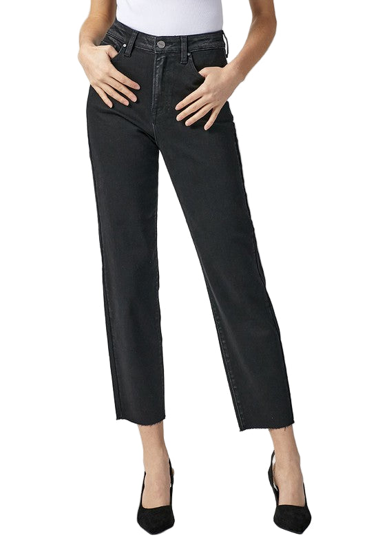 Jeans Femme Taille Haute Mom Fit Denim Délavé 0