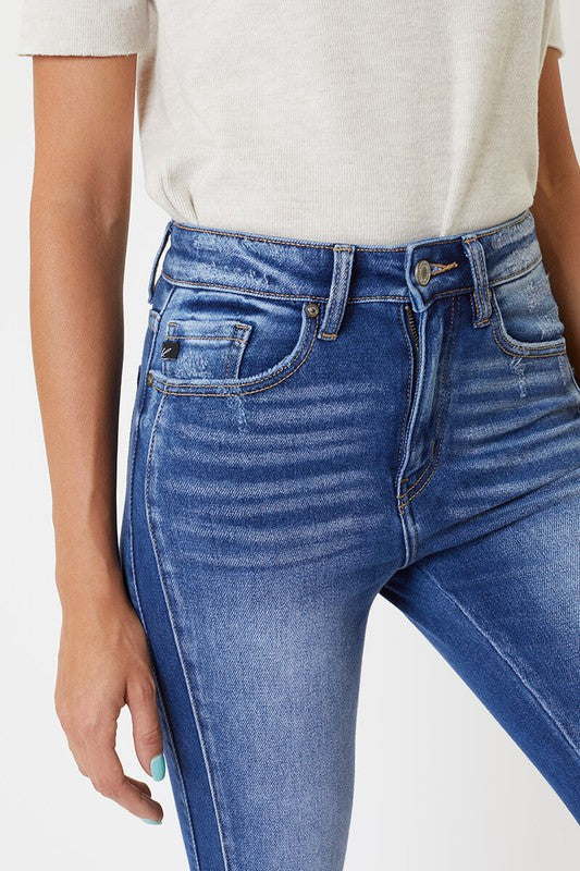 Jeans Skinny Taille Haute Détails Ourlet Femme 3