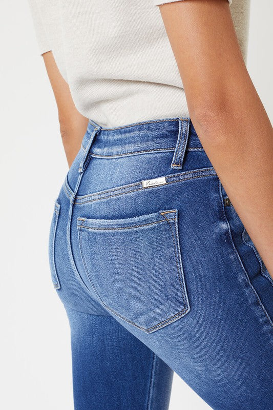 Jeans Skinny Taille Haute Détails Ourlet Femme 6
