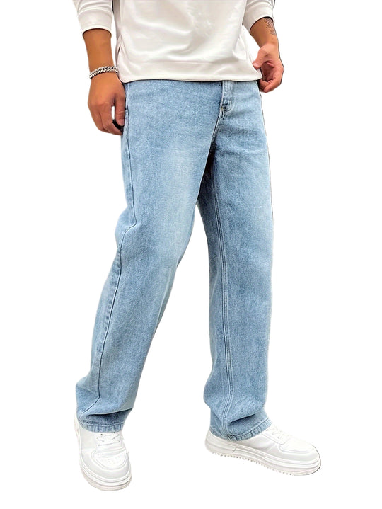 Jeans pour Hommes Coupe Droite Confortable 0
