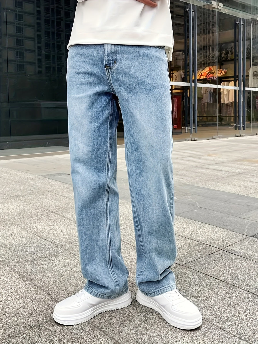 Jeans pour Hommes Coupe Droite Confortable 5