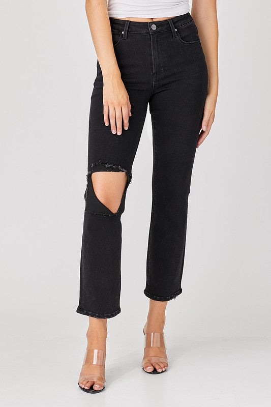 Jeans pour hommes décontractés en denim noir 1