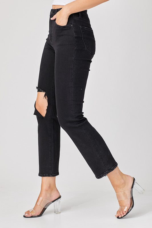 Jeans pour hommes décontractés en denim noir 2
