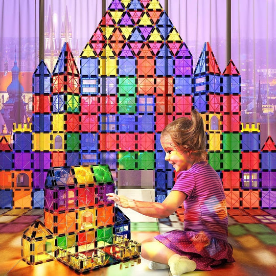 Jeu Éducatif Tuiles Magnétiques Montessori pour Enfants - Construction Créative et Apprentissage Ludique 1