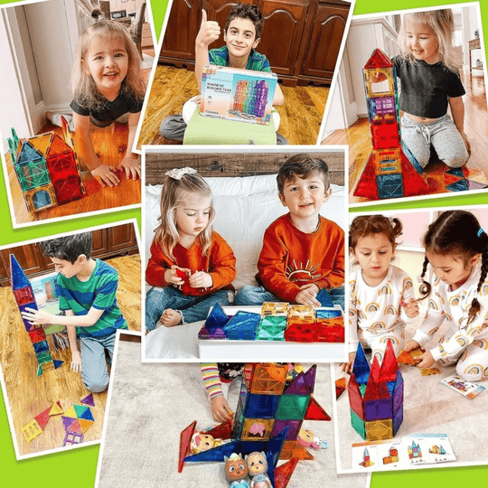 Jeu Éducatif Tuiles Magnétiques Montessori pour Enfants - Construction Créative et Apprentissage Ludique 2