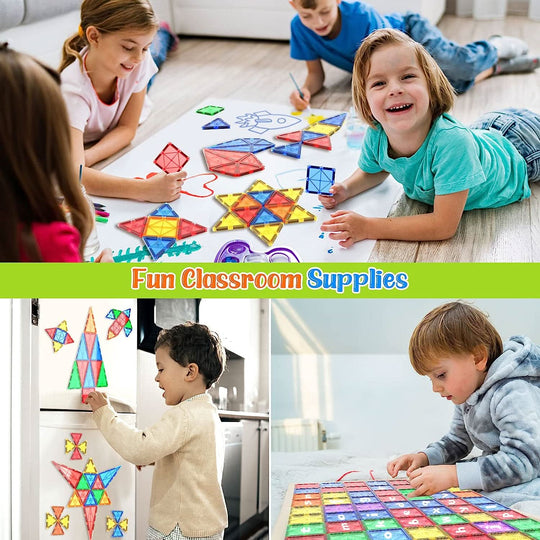 Jeu Éducatif Tuiles Magnétiques Montessori pour Enfants - Construction Créative et Apprentissage Ludique 3