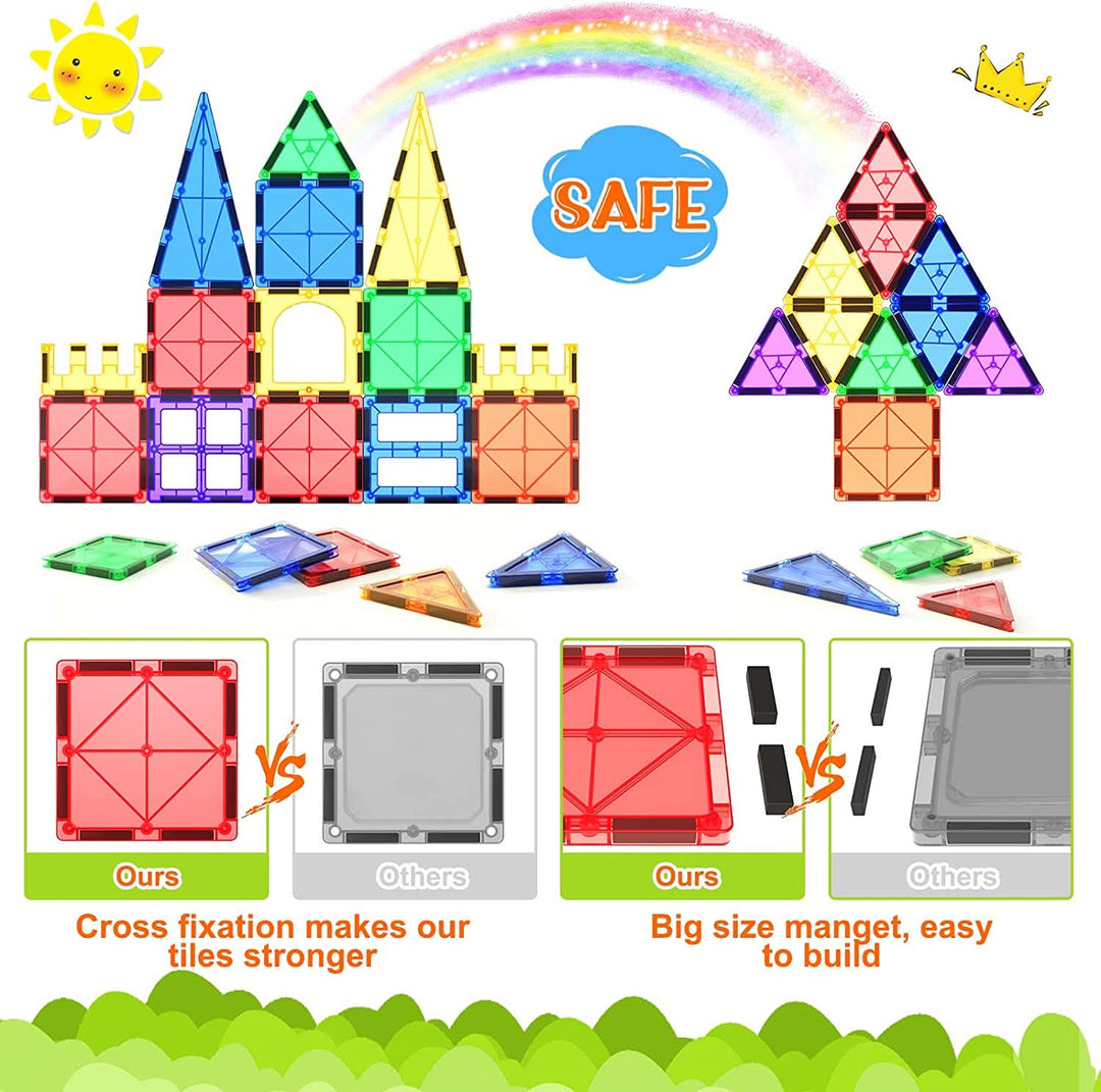 Jeu Éducatif Tuiles Magnétiques Montessori pour Enfants - Construction Créative et Apprentissage Ludique 4