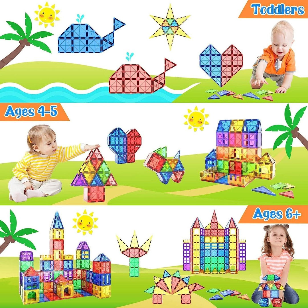 Jeu Éducatif Tuiles Magnétiques Montessori pour Enfants - Construction Créative et Apprentissage Ludique 5