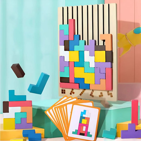 Jeu d'Empilage en Bois pour Enfants Tetris 0
