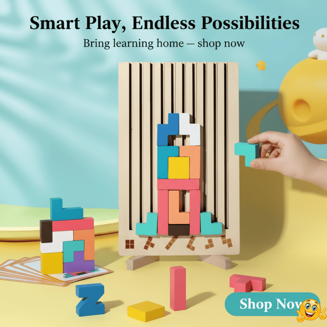 Jeu d'Empilage en Bois pour Enfants Tetris 4