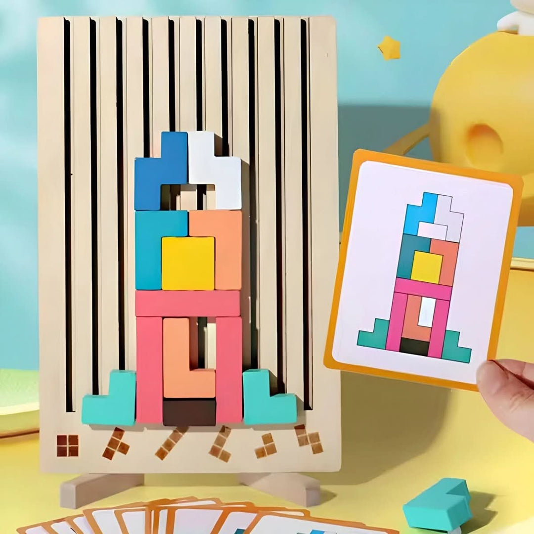 Jeu d'Empilage en Bois pour Enfants Tetris 6