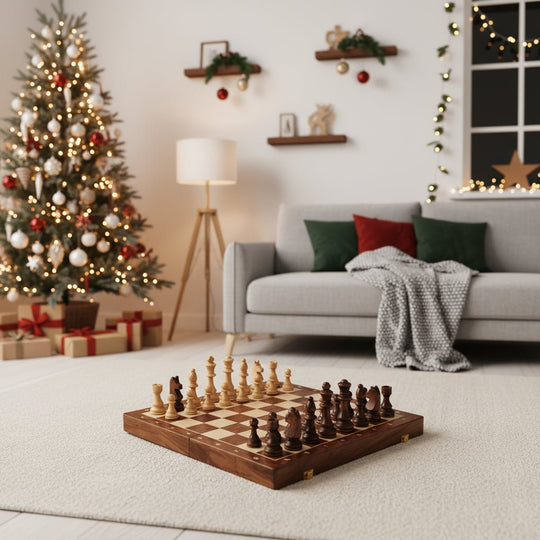 Jeu d'échecs en bois pliable pour enfants 2