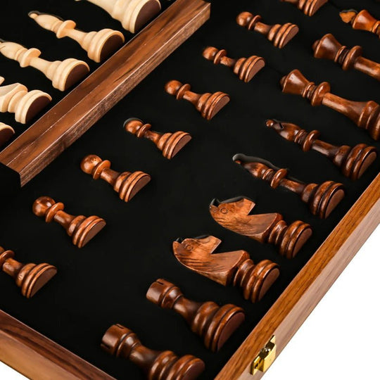 Jeu d'échecs en bois pliable pour enfants 7