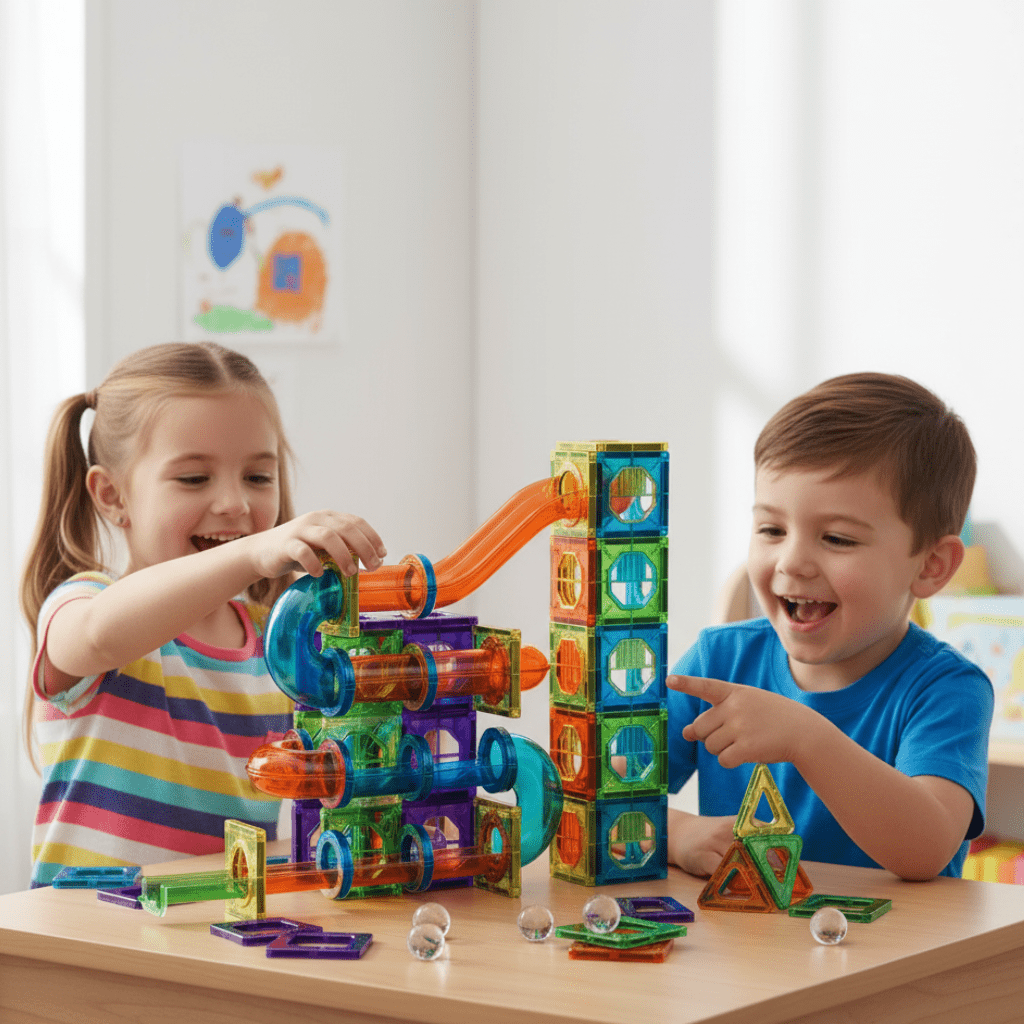 Jeu de Construction Magnétique 69 Blocs - Activité Éducative pour Enfants 1