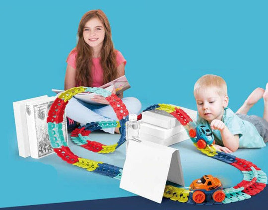 Jeu de Voiture Magnétique pour Enfants Modulable et Lumineux 1