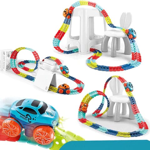 Jeu de Voiture Magnétique pour Enfants Modulable et Lumineux 4