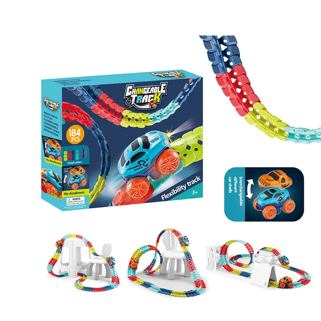 Jeu de Voiture Magnétique pour Enfants Modulable et Lumineux 6