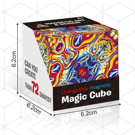 Jeu de puzzle transformable pour tous avec cube magnétique multicolore 0