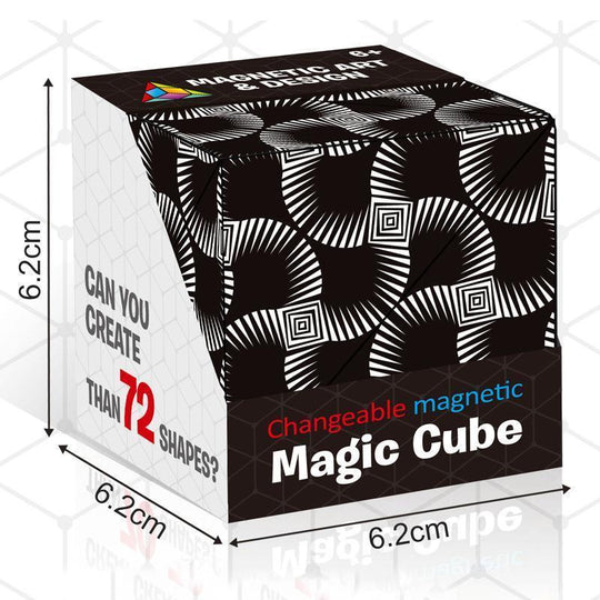 Jeu de puzzle transformable pour tous avec cube magnétique multicolore 10