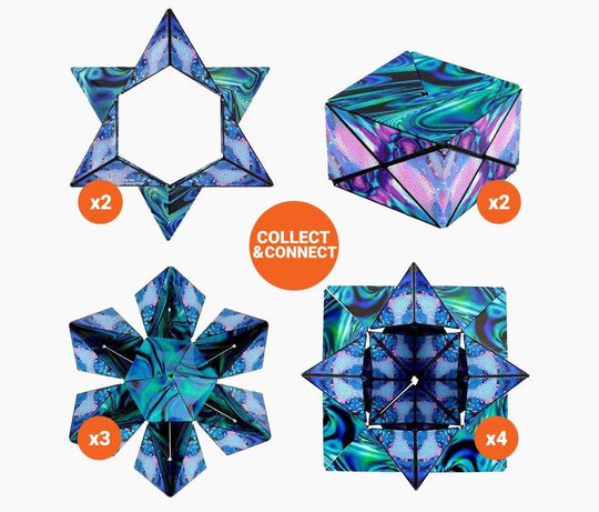 Jeu de puzzle transformable pour tous avec cube magnétique multicolore 2