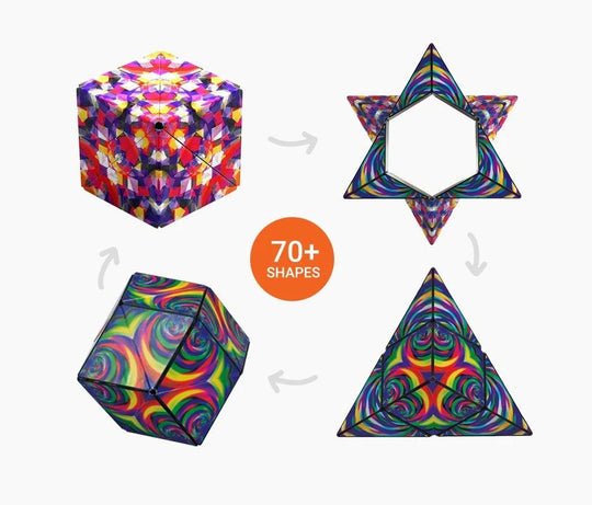 Jeu de puzzle transformable pour tous avec cube magnétique multicolore 4