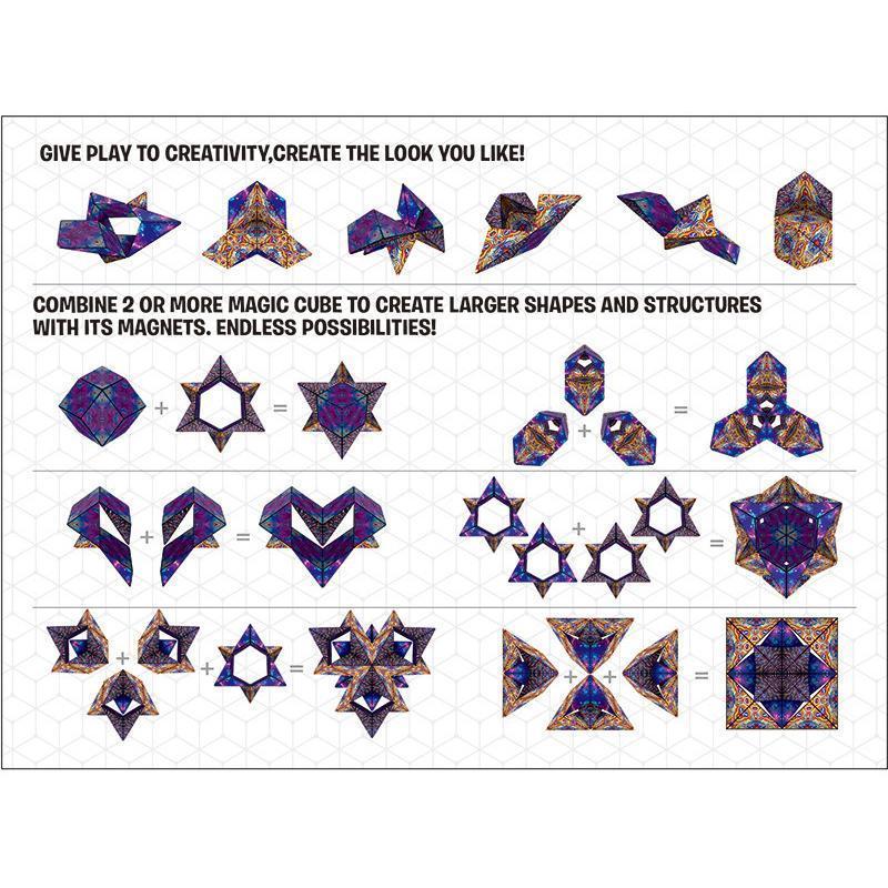 Jeu de puzzle transformable pour tous avec cube magnétique multicolore 7
