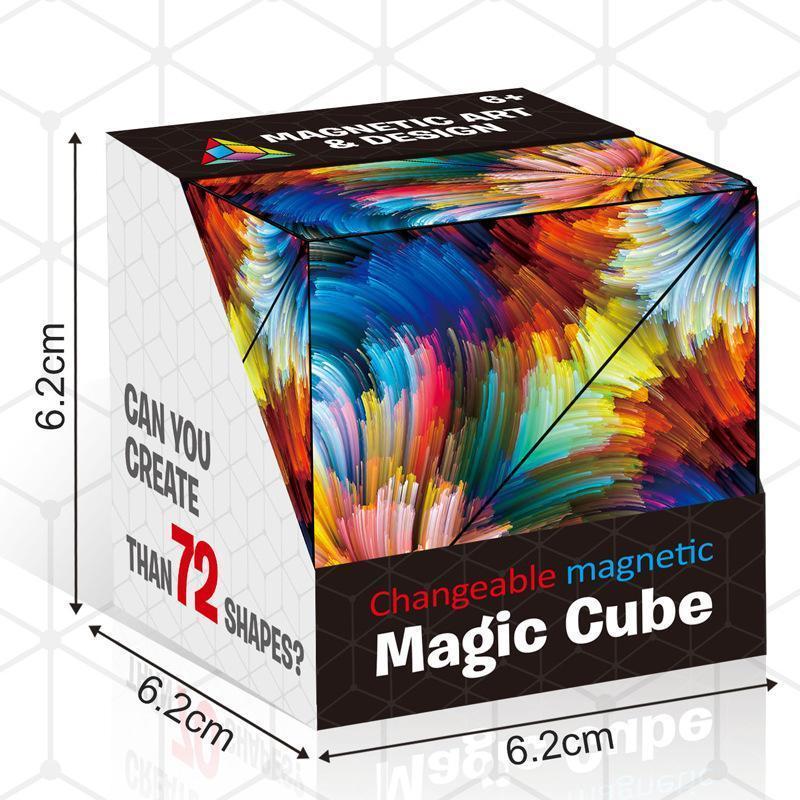 Jeu de puzzle transformable pour tous avec cube magnétique multicolore 8
