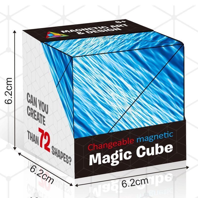 Jeu de puzzle transformable pour tous avec cube magnétique multicolore 9