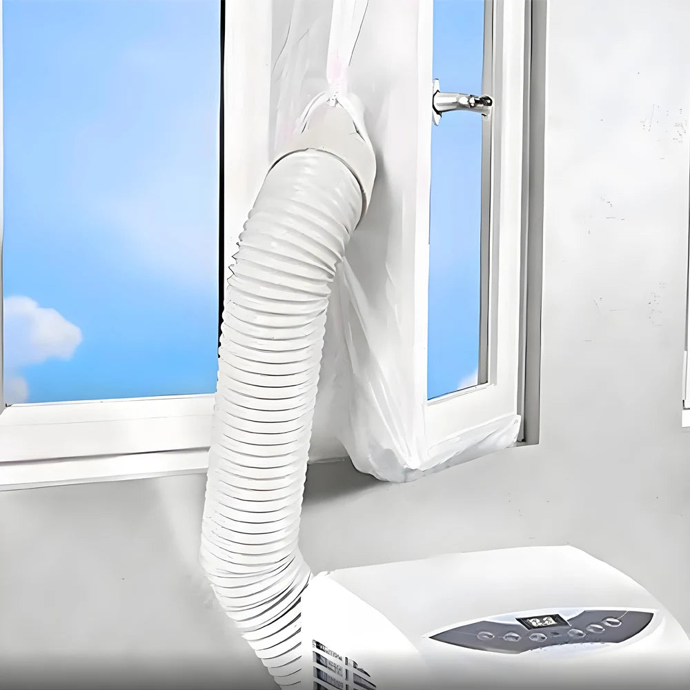 Joint de fenêtre pour climatiseur portable avec fermeture éclair et adhésif rapide 0