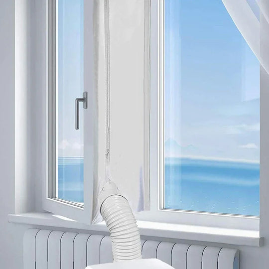 Joint de fenêtre pour climatiseur portable avec fermeture éclair et adhésif rapide 2