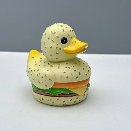 Jouet Canard en Caoutchouc Forme Hamburger Original 2