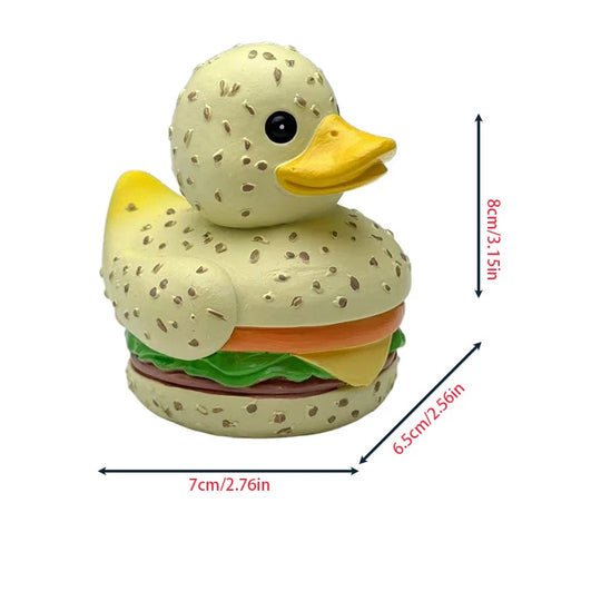 Jouet Canard en Caoutchouc Forme Hamburger Original 3