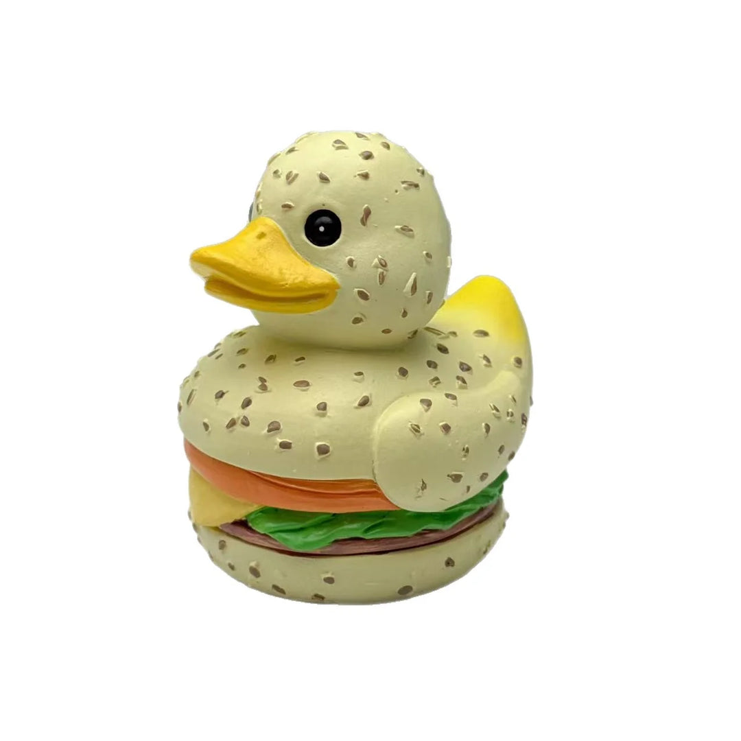 Jouet Canard en Caoutchouc Forme Hamburger Original 4