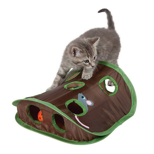 Jouet Interactif pour Chats Tunnel de Cachette Amusant et Stimulant 0