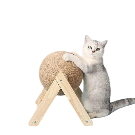 Jouet à Griffer pour Chats en Bois et Sisal Triangulaire 0