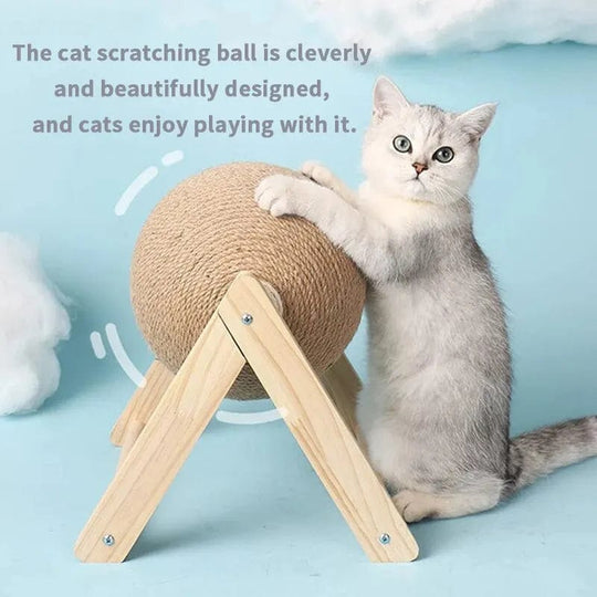 Jouet à Griffer pour Chats en Bois et Sisal Triangulaire 1