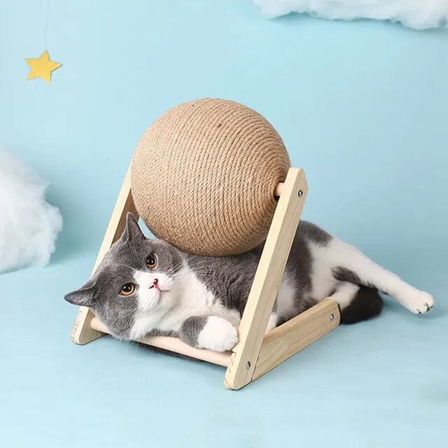 Jouet à Griffer pour Chats en Bois et Sisal Triangulaire 6