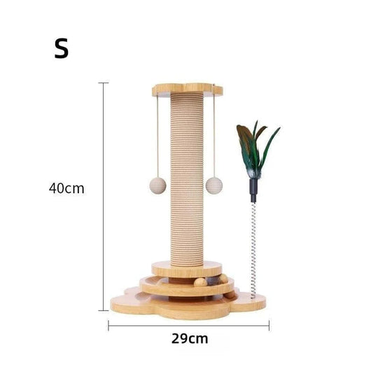 Jouet en Bois pour Chats avec Plateau Tournant 0