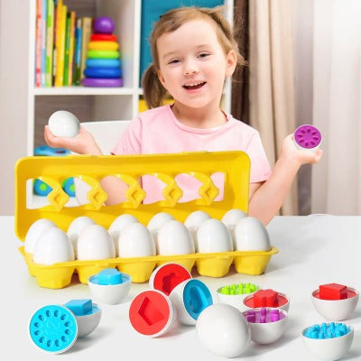 Jouets Éducatifs pour Enfants - Oeufs Géométriques Colorés 1