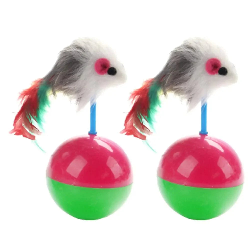 Jouets pour Chats en Peluche avec Plumes Colorées 0