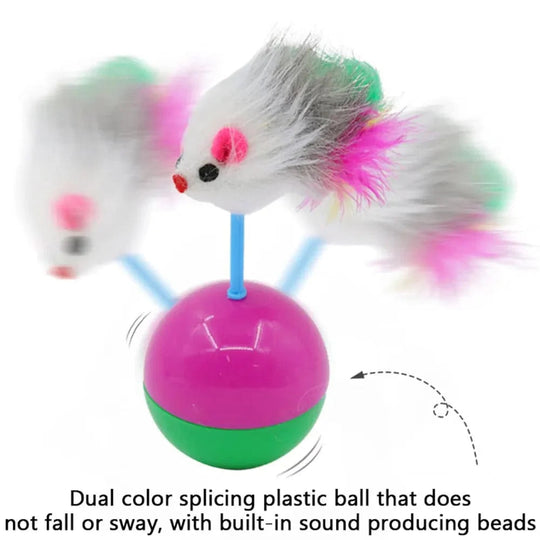 Jouets pour Chats en Peluche avec Plumes Colorées 3