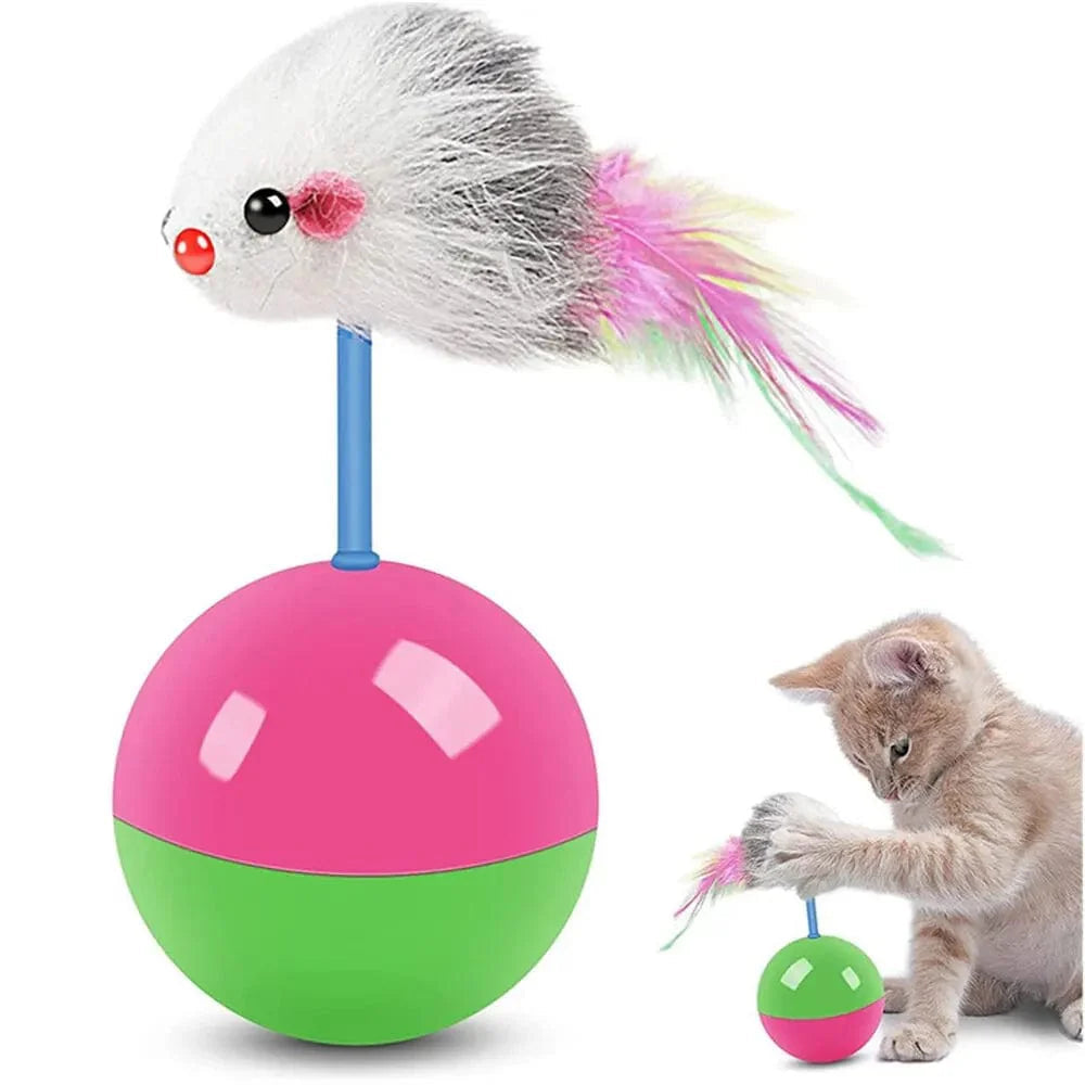 Jouets pour Chats en Peluche avec Plumes Colorées 4