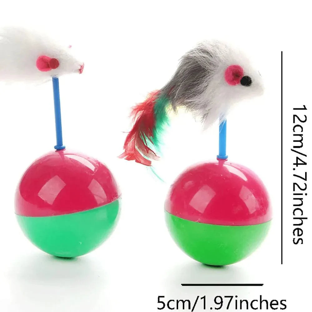 Jouets pour Chats en Peluche avec Plumes Colorées 5