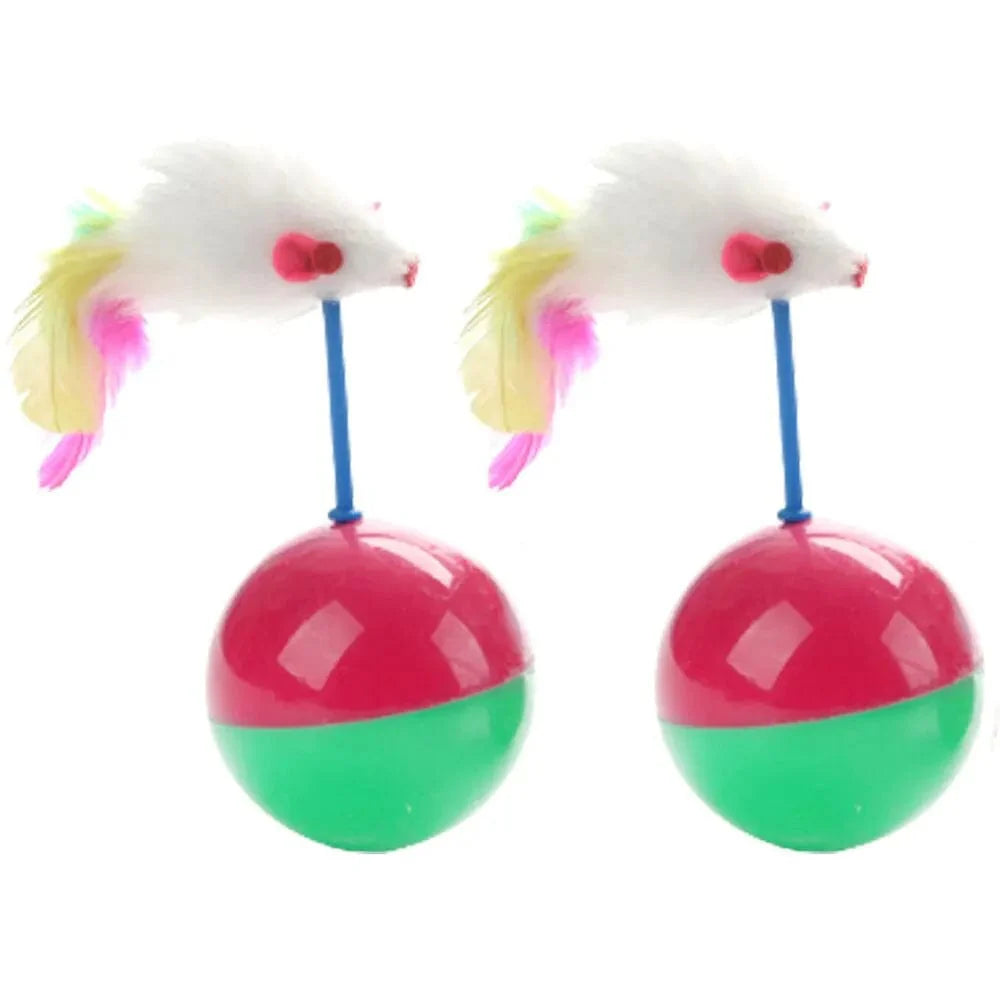 Jouets pour Chats en Peluche avec Plumes Colorées 6