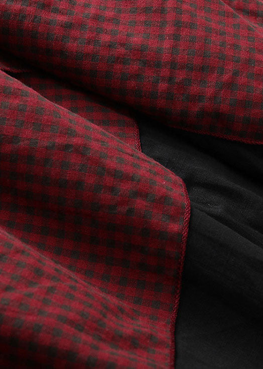 Jupe Asymétrique Rouge Printanière avec Cordon de Serrage 3