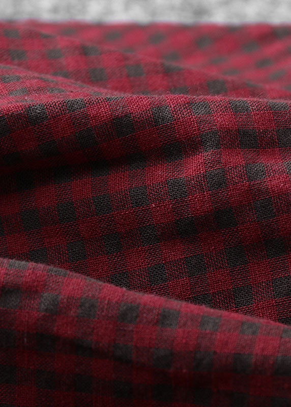 Jupe Asymétrique Rouge Printanière avec Cordon de Serrage 4